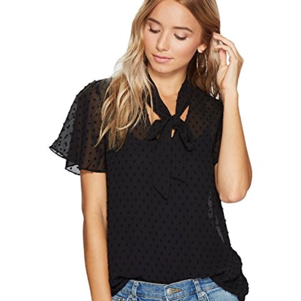 BB Dakota Terese Tie Neck Top Sz M